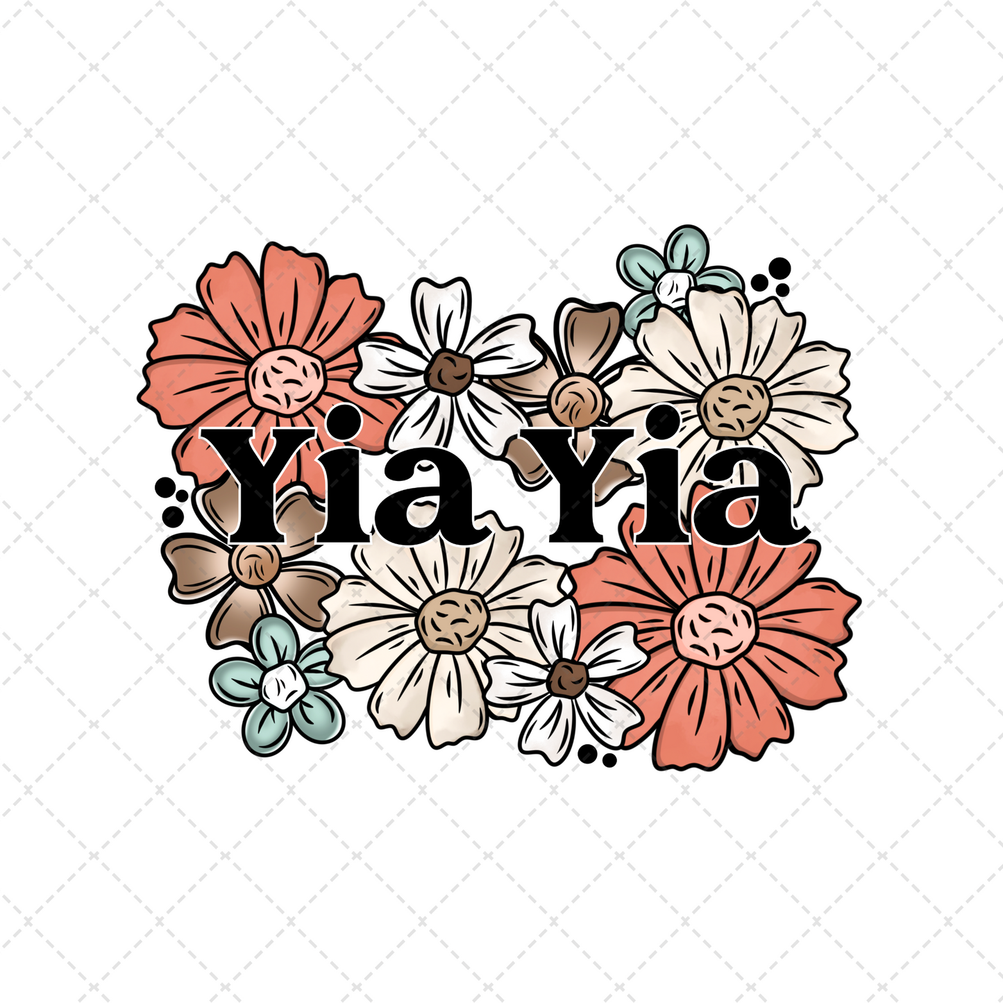 Yia Yia Floral Transfer ** TWO PART* SOLD SEPARATELY**
