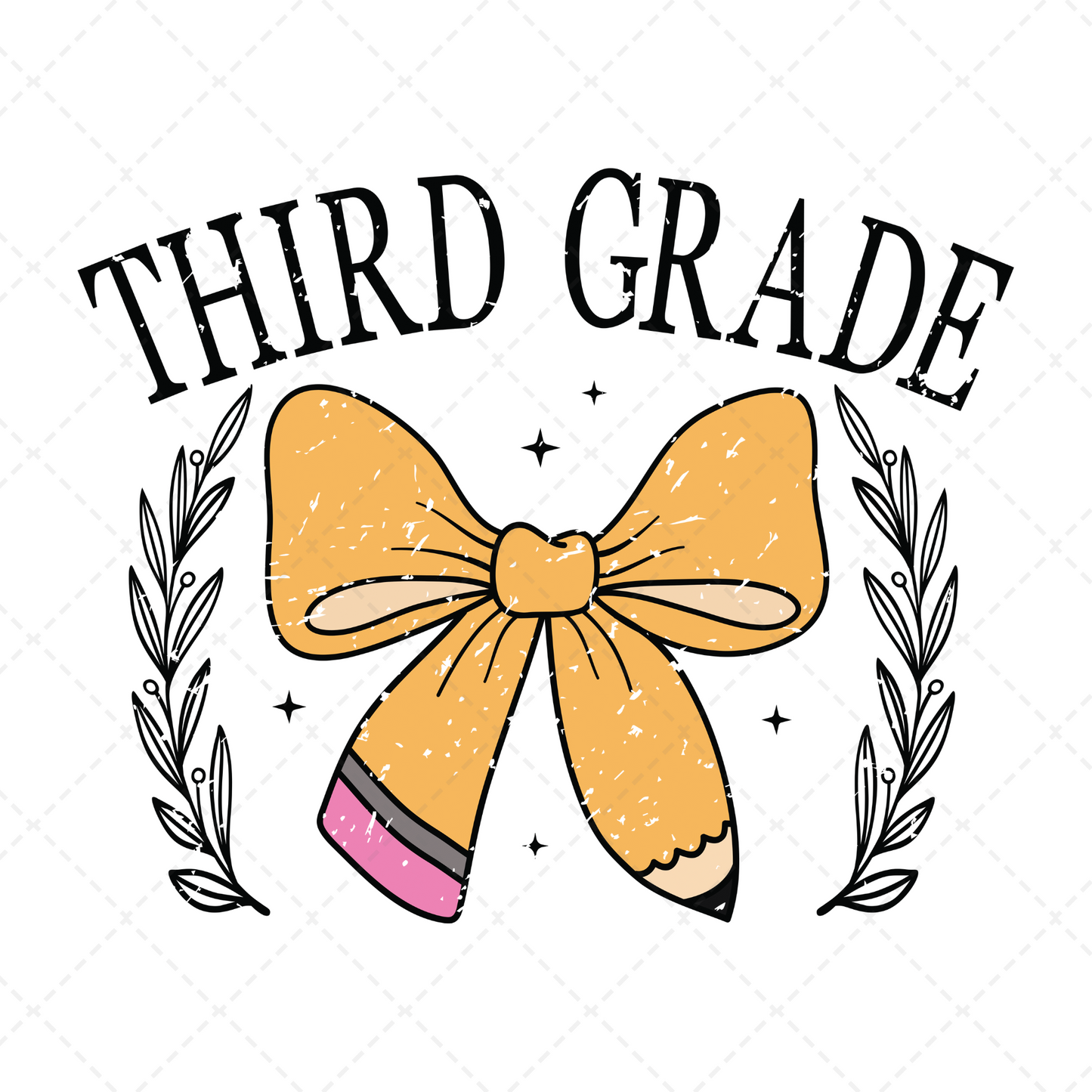 Third Grade Pencil Bow Transfer