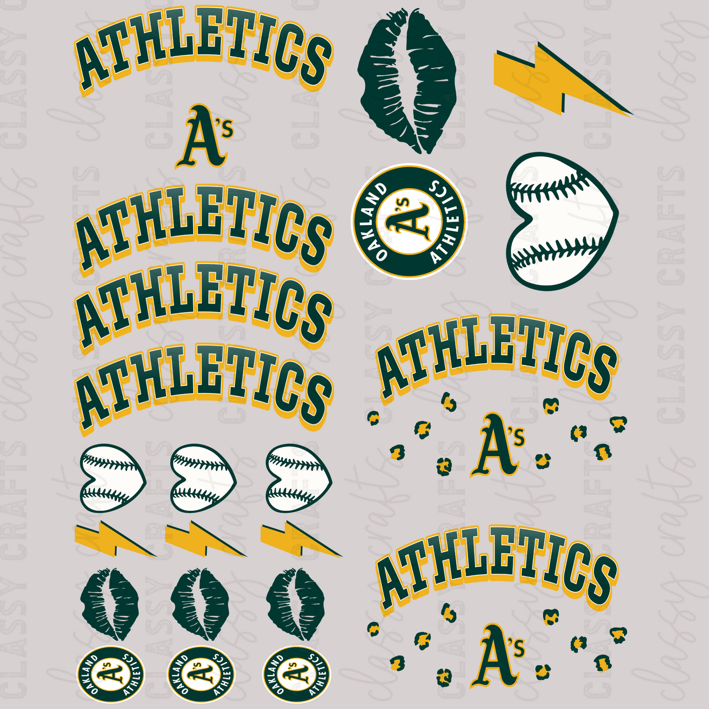 Athletics - 30x24 - MINI PREMADE GANG SHEET