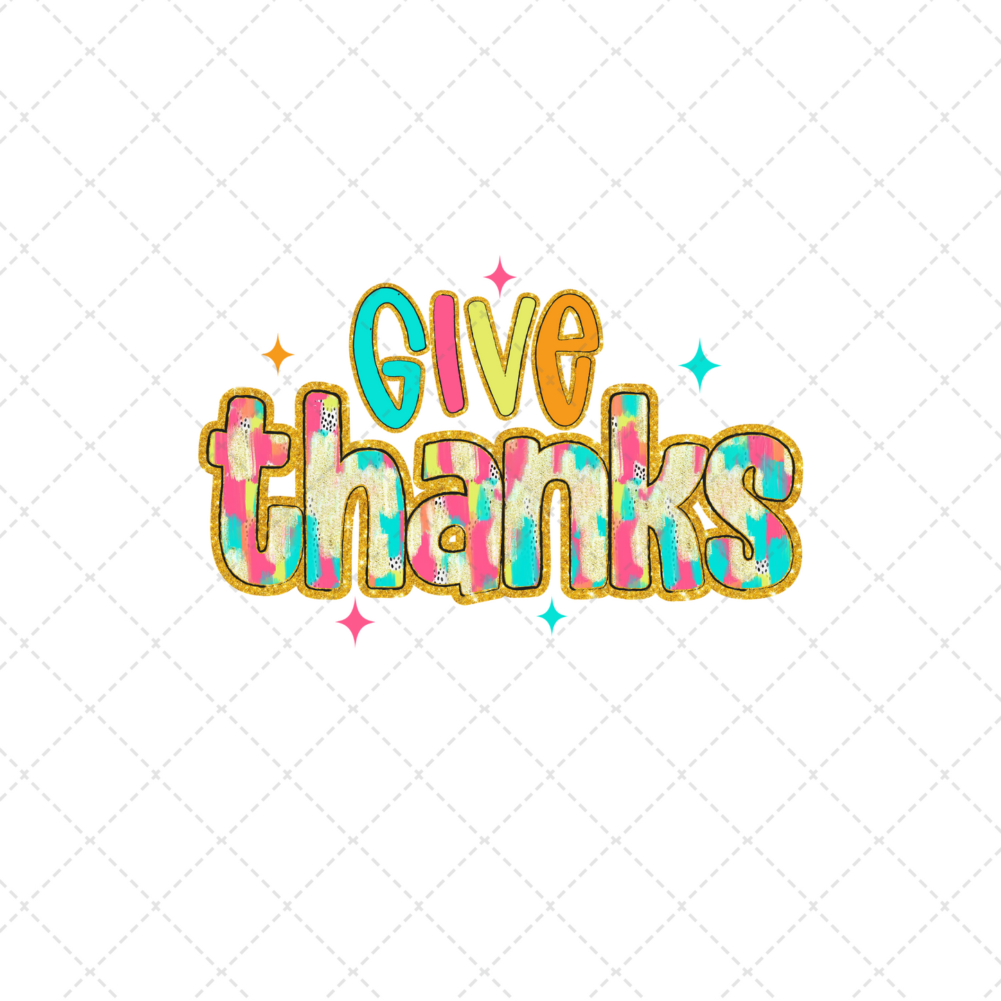 Brush Stroke Give Thanks Transfer