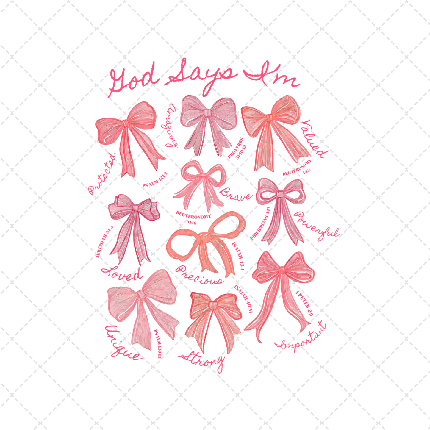 God Says I Am Pink Coquette Transfer ** TWO PART* SOLD SEPARATELY**