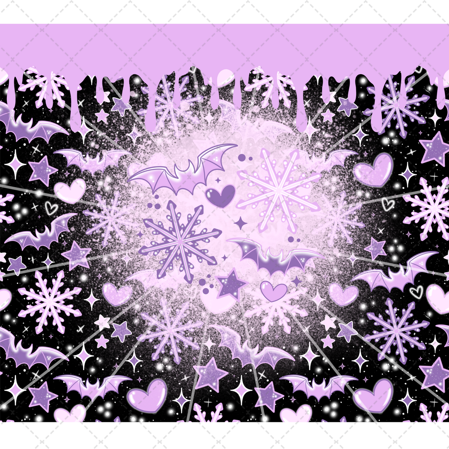 Purple Bats Tumbler Transfer