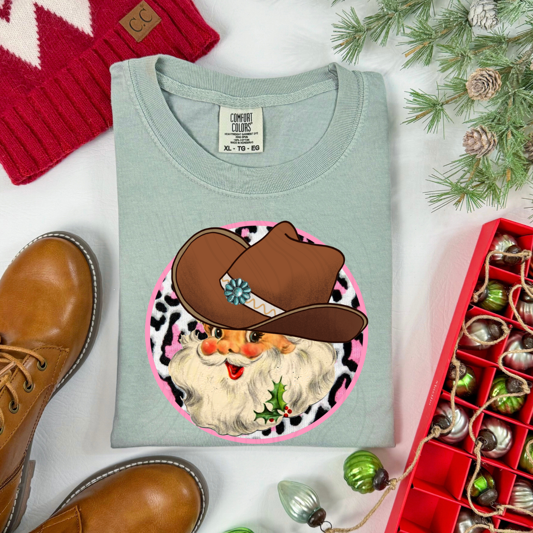 Cowboy Santa Western Christmas Transfer