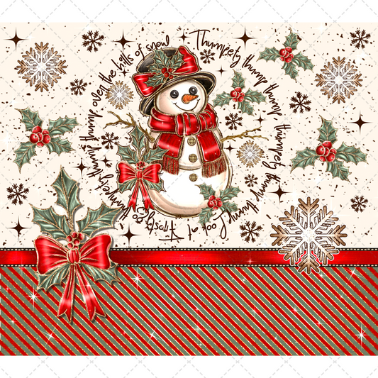 Snowman Tumbler Transfer