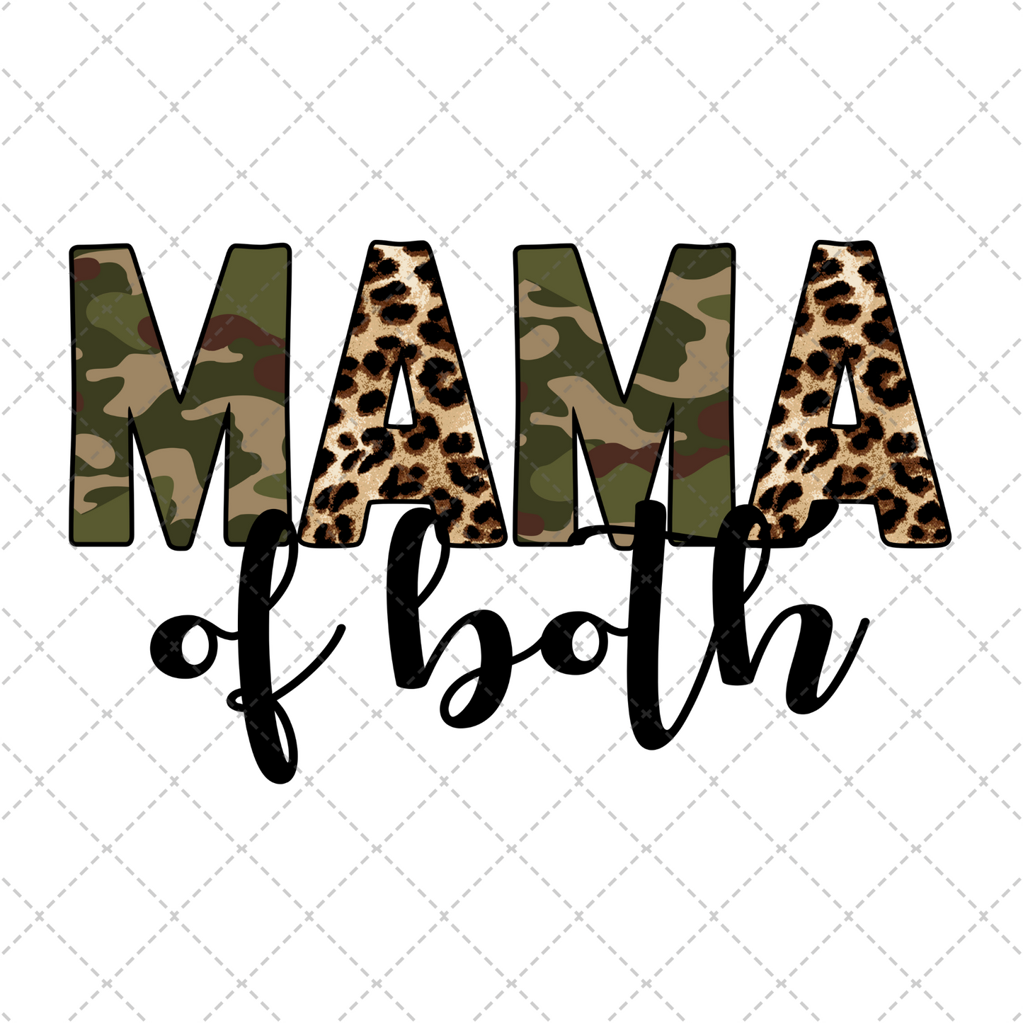 Mama Of Both Camo & Leopard Transfer