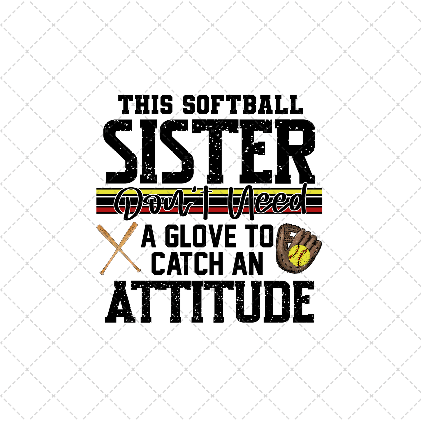This Softball Sister Transfer ** TWO PART* SOLD SEPARATELY**