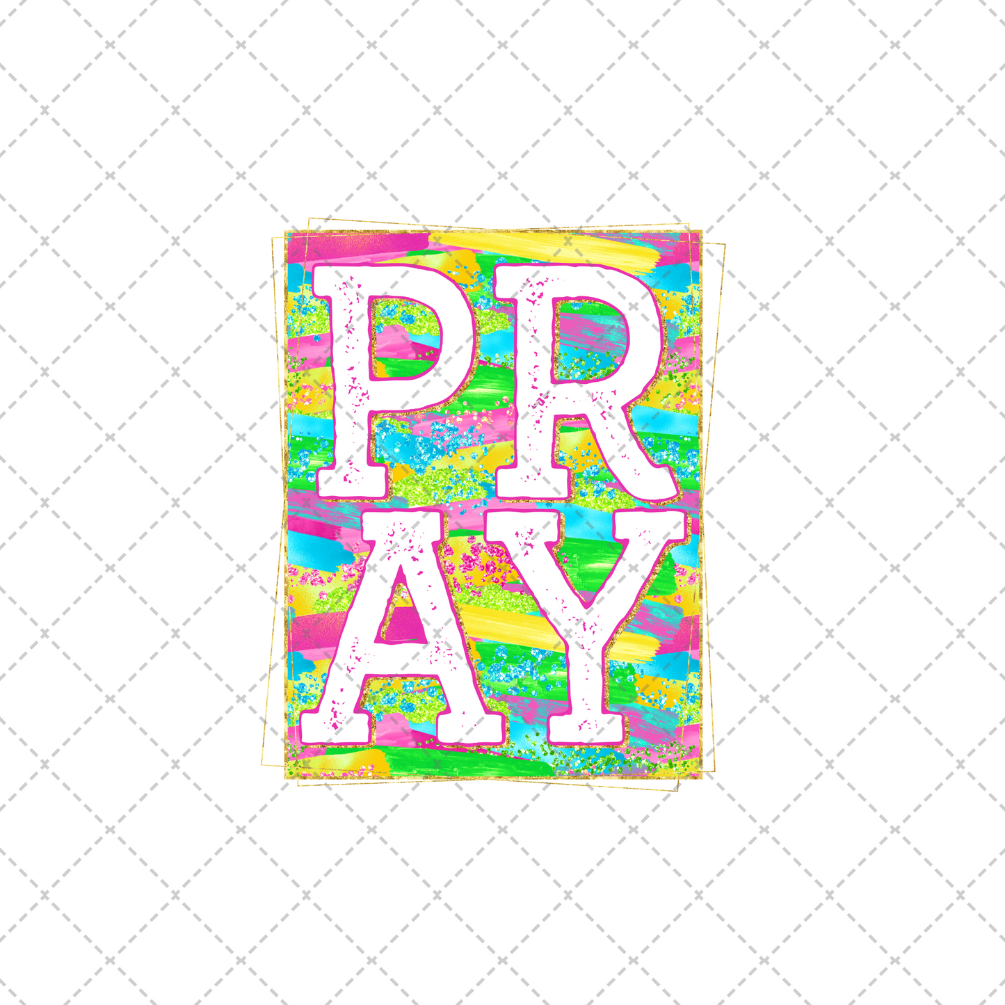 Pray Colorful Strokes Transfer