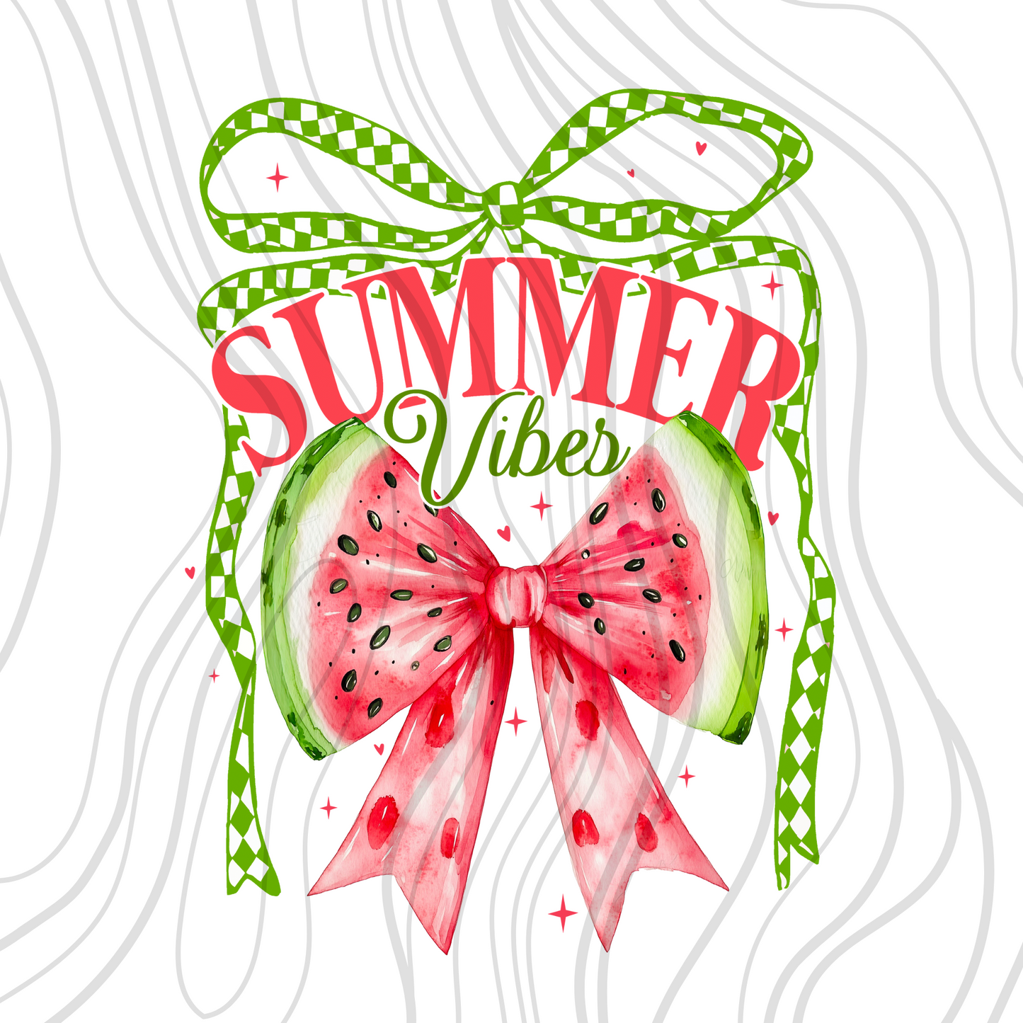 Summer Vibes Coquette Watermelon Transfer
