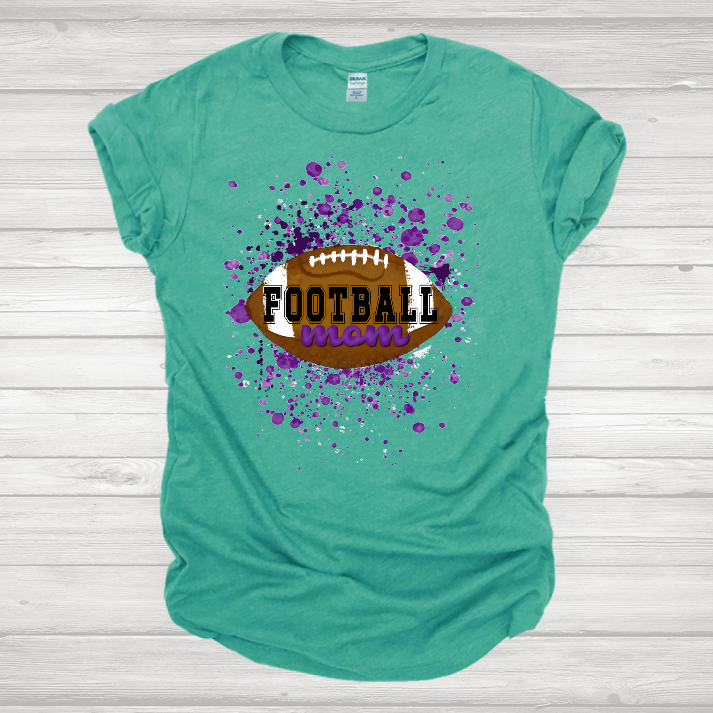 Football Mom Purple Splatter Transfer