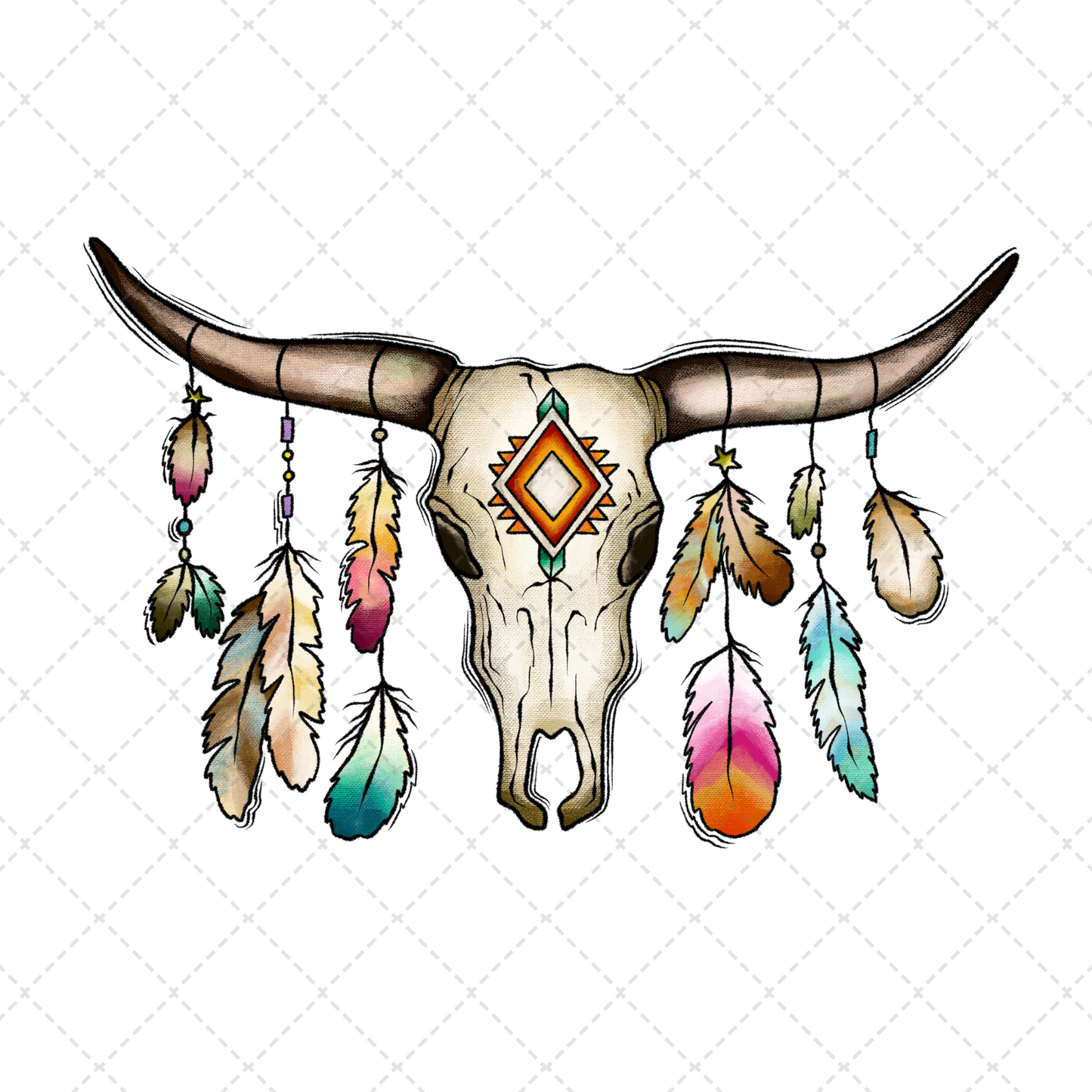 Boho Skull Transfer