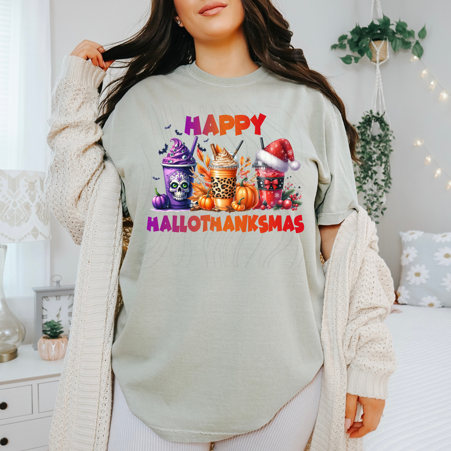 Happy Hallothanksmas Coffee Transfer