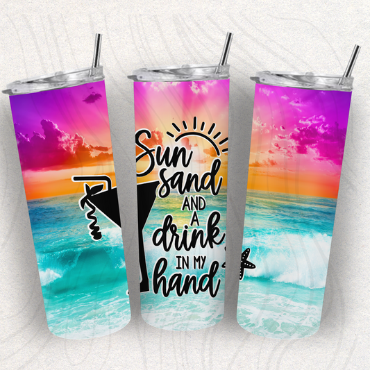 Sun And Sand Tumbler Wrap Transfer