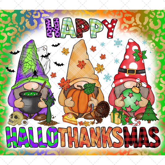 Happy Hallothanksmas Tumbler Transfer