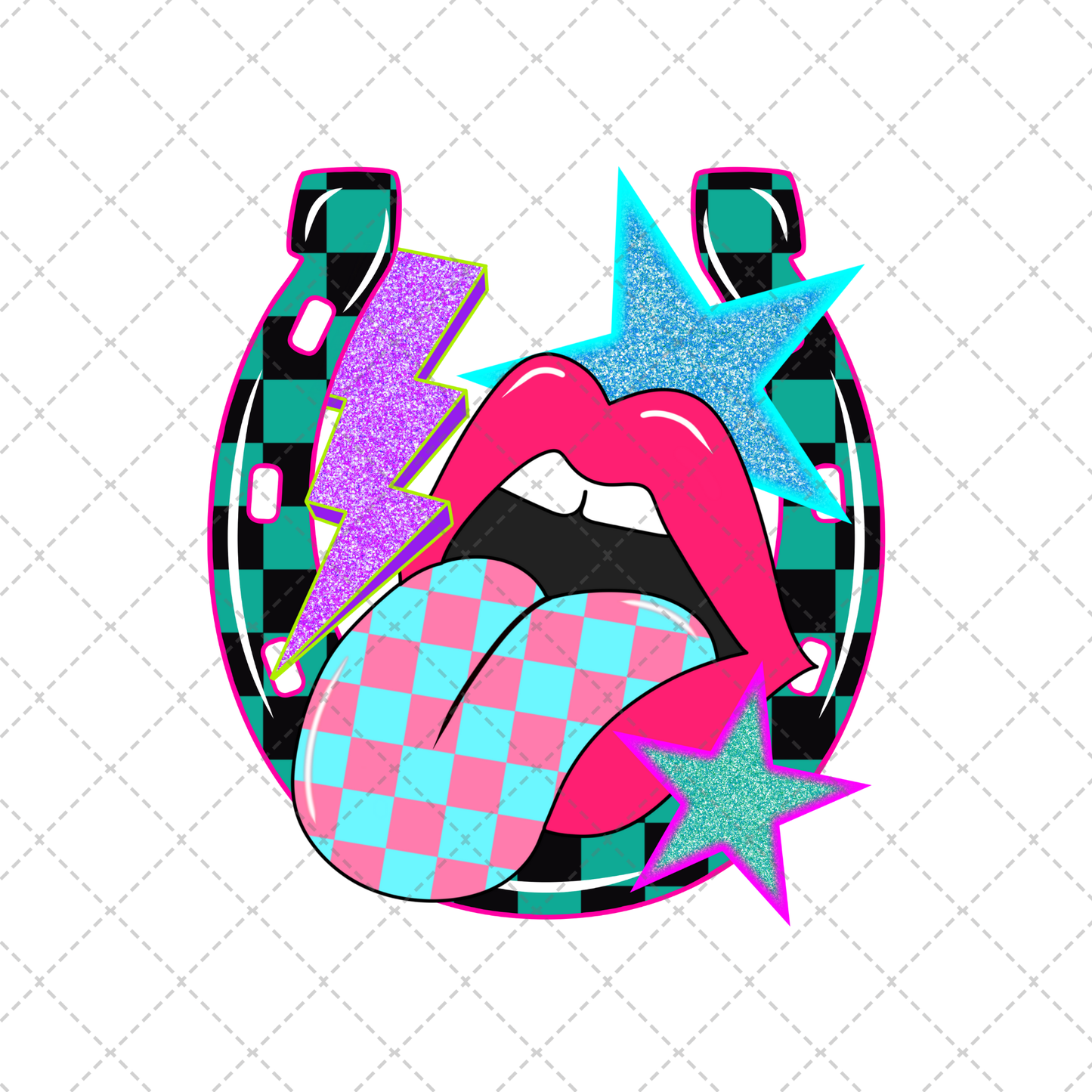 Checkered Horseshoe Transfer