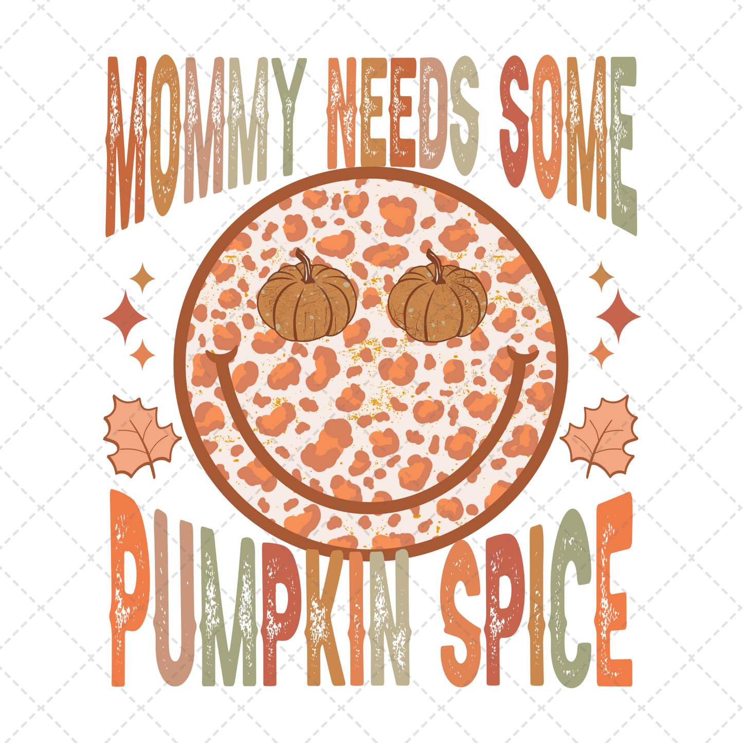 Mommy Pumpkin Spice Smiley Transfer
