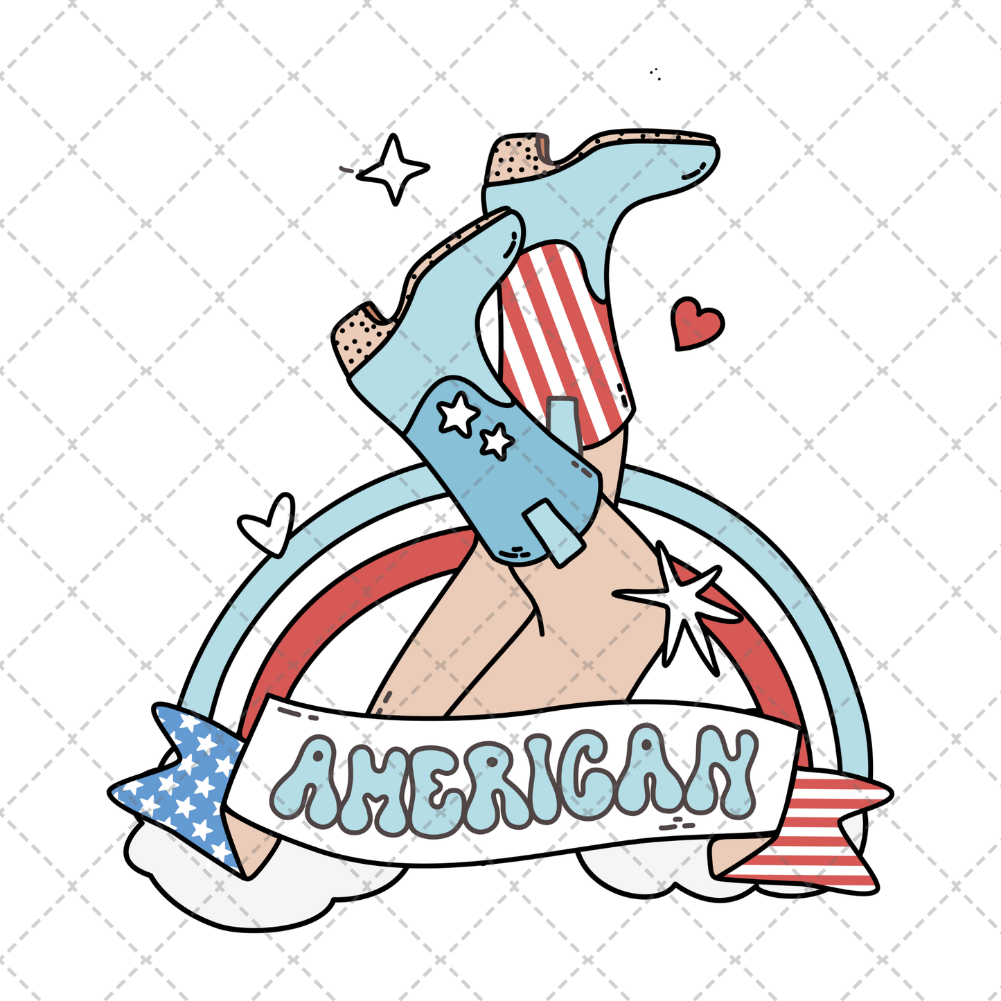 Retro 4th Of July ** TWO PART* SOLD SEPARATELY**