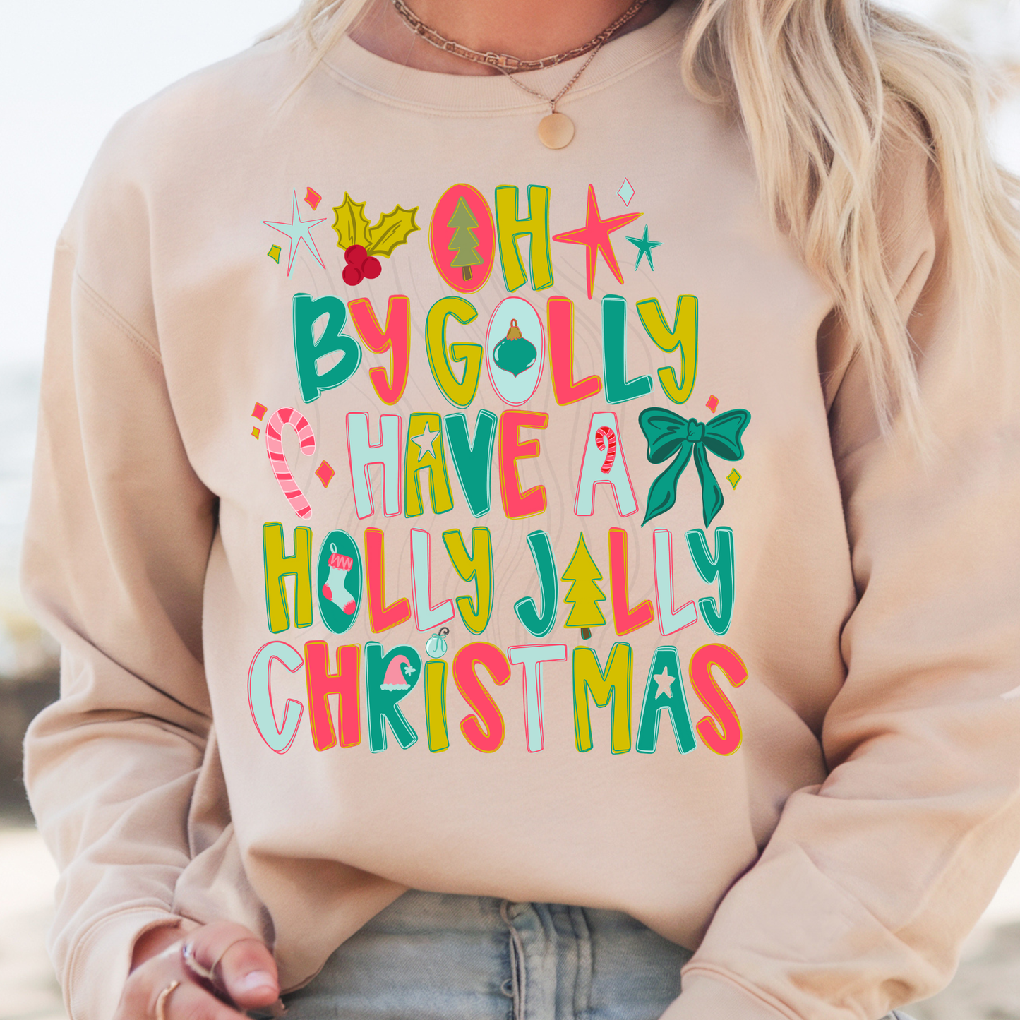 By Golly Holly Jolly Christmas Transfer**SOLD SEPARATLEY**