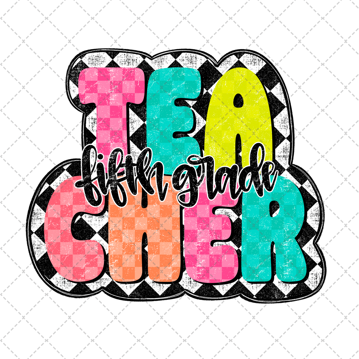 Fifth Grade Teacher Checkered Transfer