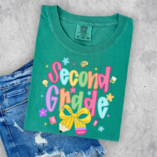Second Grade Colorful Coquette Transfer