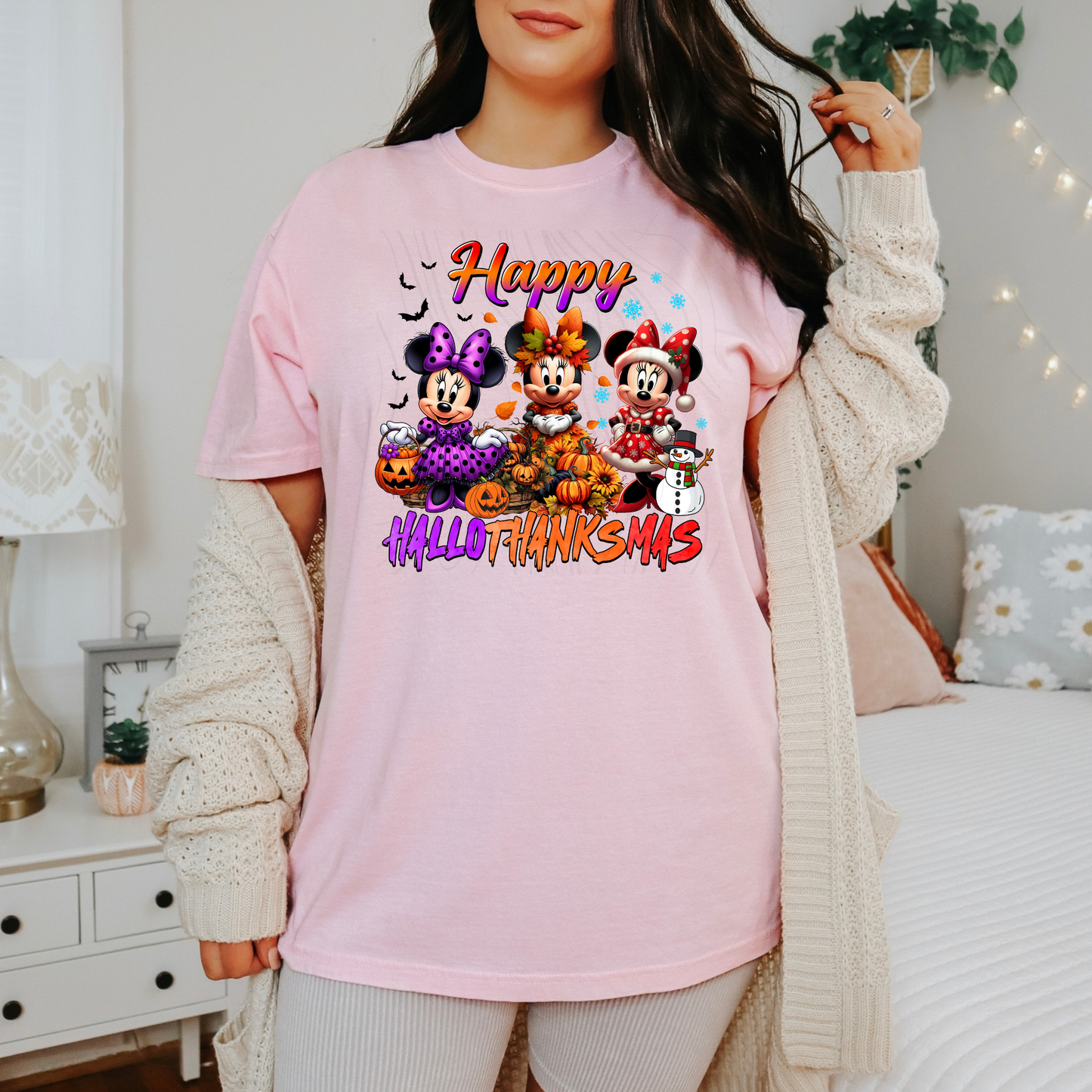 Happy Hallothanksmas Girl Mouse Transfer