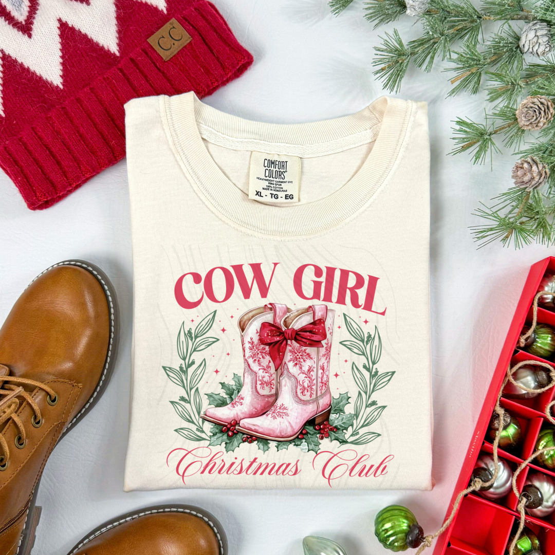 Cow Girl Christmas Club Transfer