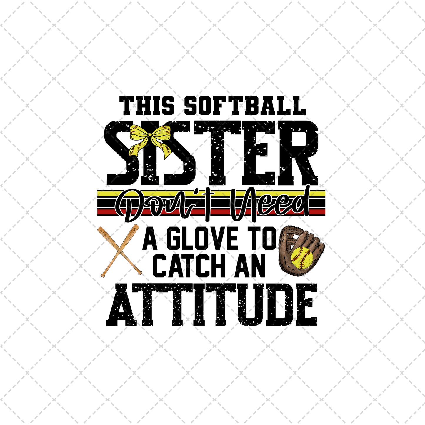 This Softball Sister Transfer ** TWO PART* SOLD SEPARATELY**