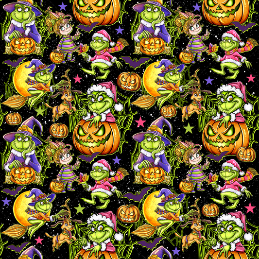 Spooky Green Guy Seamless Tumbler Wrap