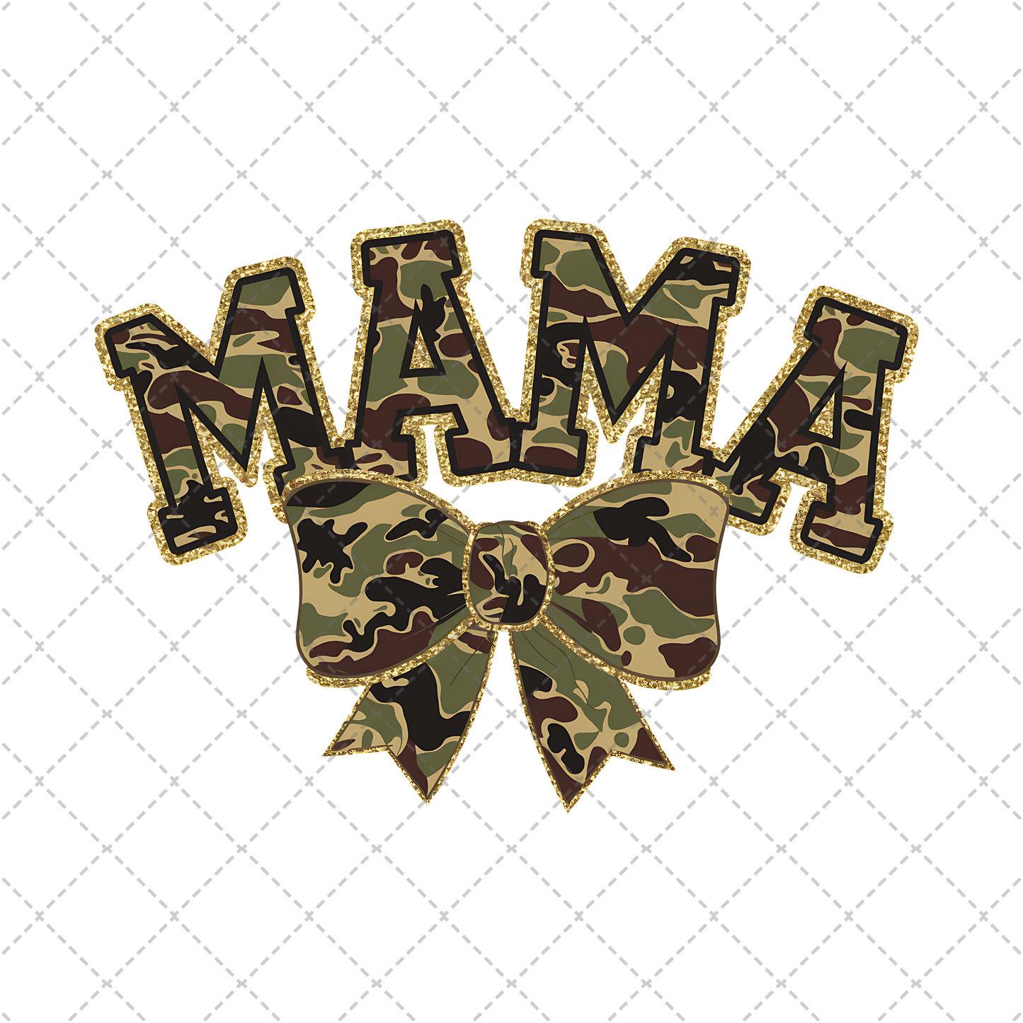 Glitter Camo Mama Transfer