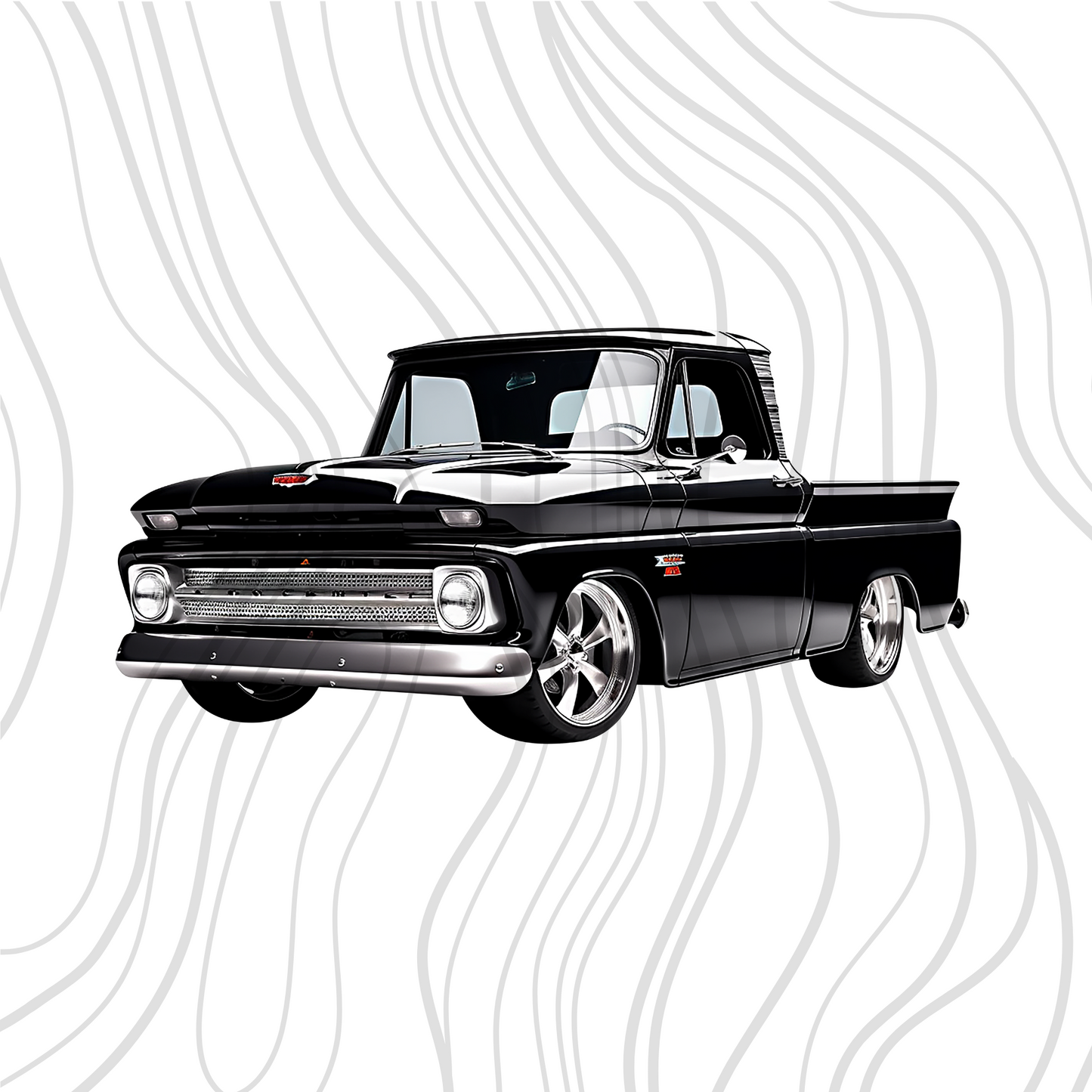 Black Vintage Truck Transfer