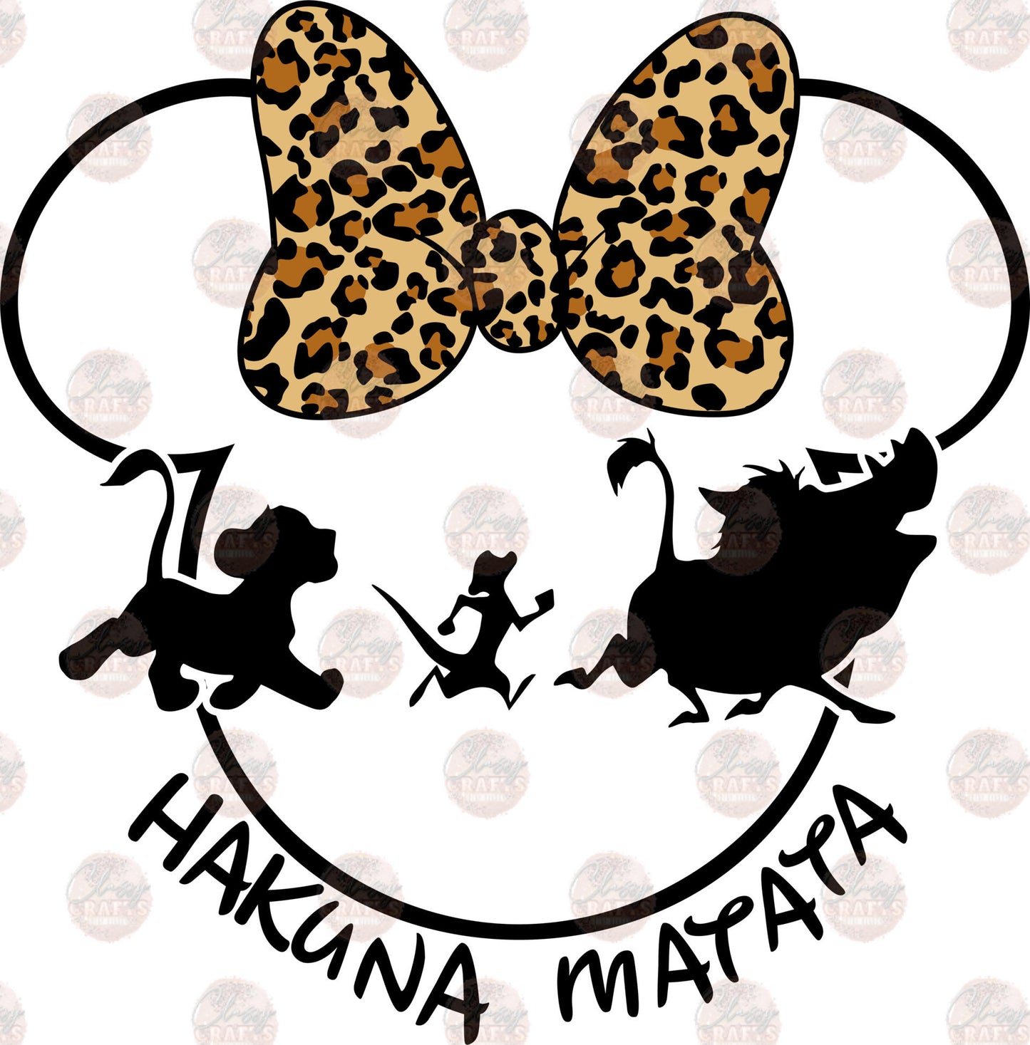 Ain't No Worries Leopard Bow Transfer