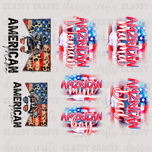 American Family  - 30x24 -PREMADE GANG SHEET