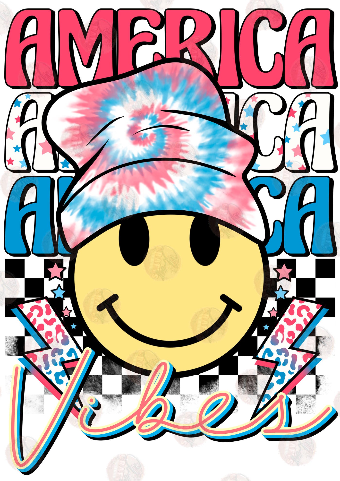 America Vibes Smiley Transfer