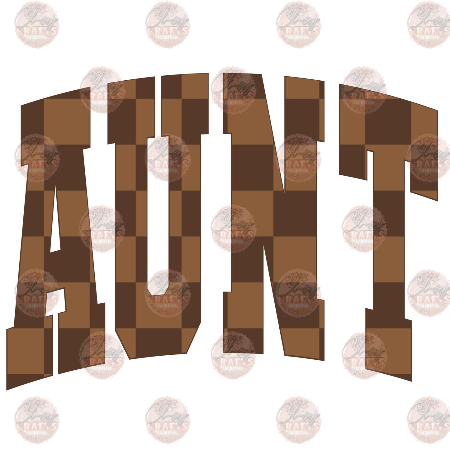 Aunt Brown Checkered Transfers