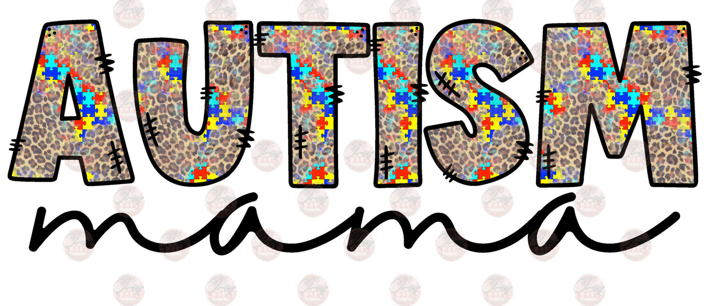 Autism Mama Leopard Puzzle Transfer