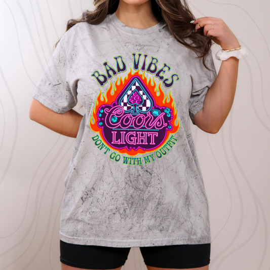 Bad Vibes Don't Go With My Outfit Neon Transfer