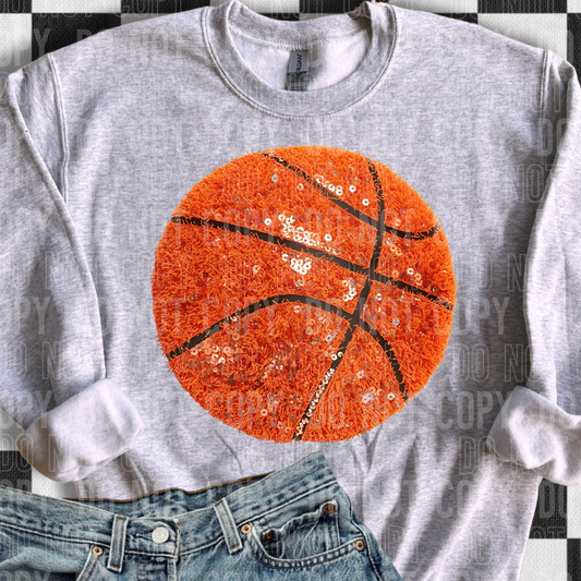 BASKETBALL FAUX YARN SEQUIN TRANSFER