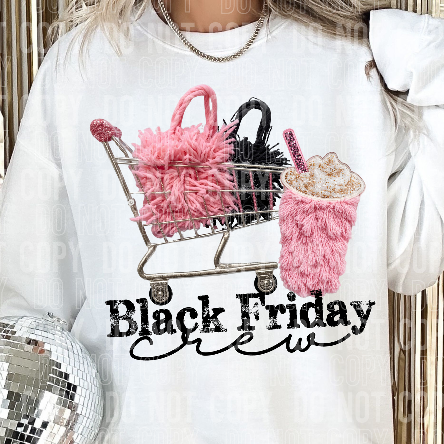 BLACK FRIDAY CREW FAUX YARN TRANSFER