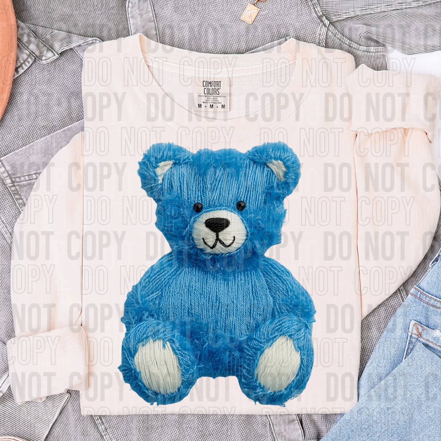 BLUE BEAR FAUX YARN TRANSFER