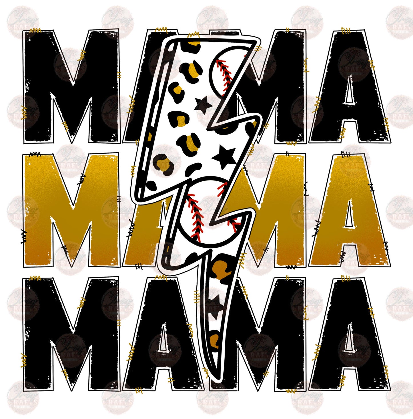 Baseball Mama Gold Transfer