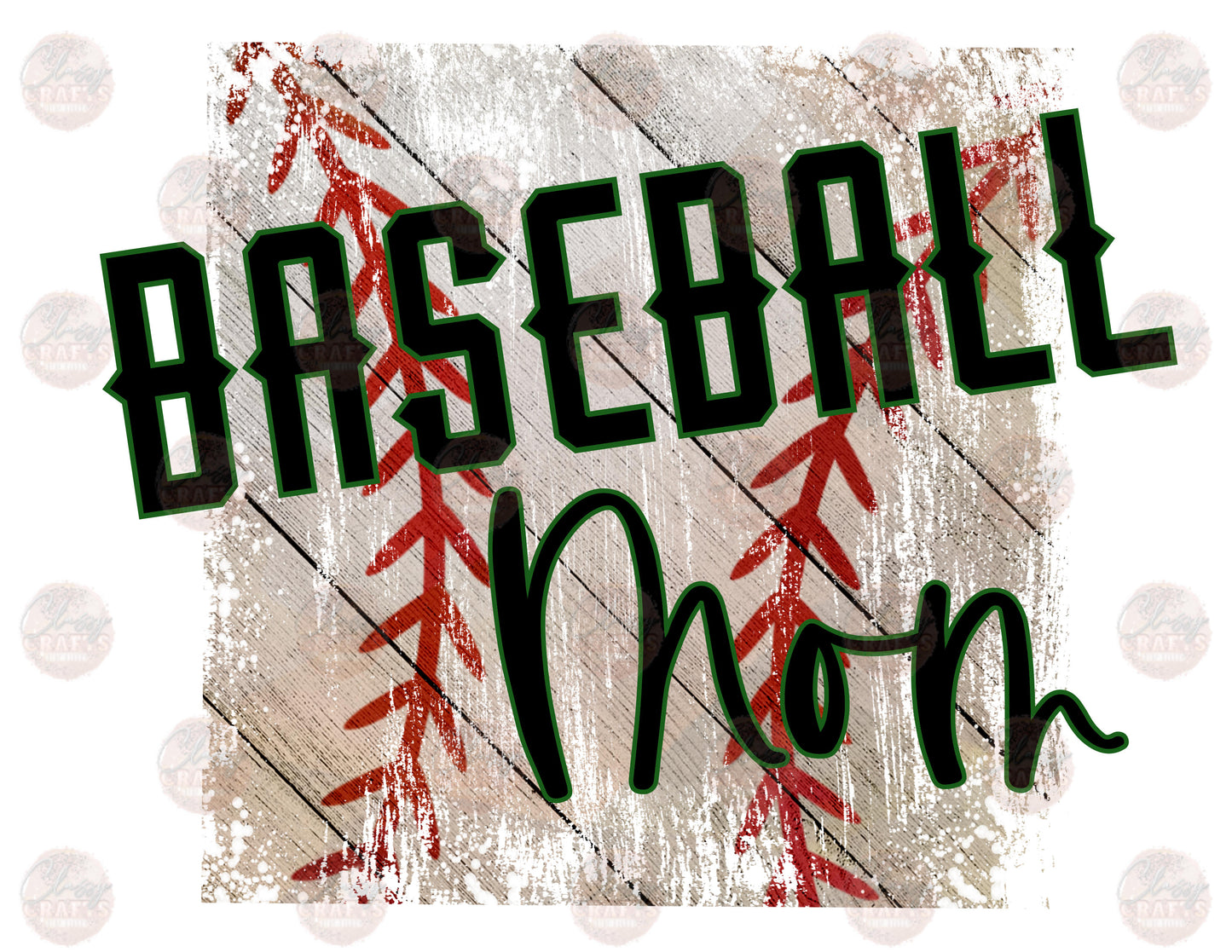 Baseball Mom Distressed Wood Transfer