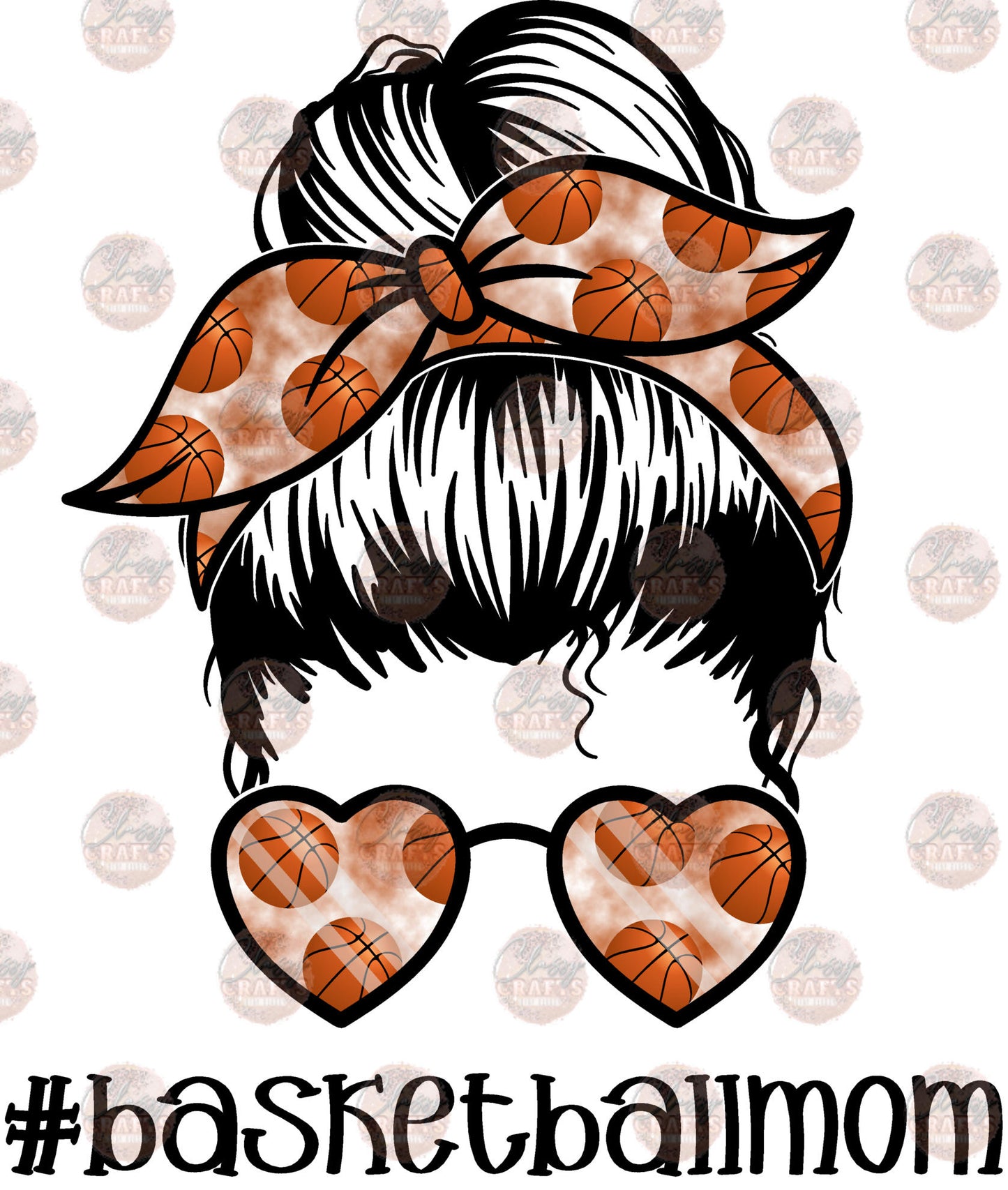 Basketball Mom Messy Bun Transfer