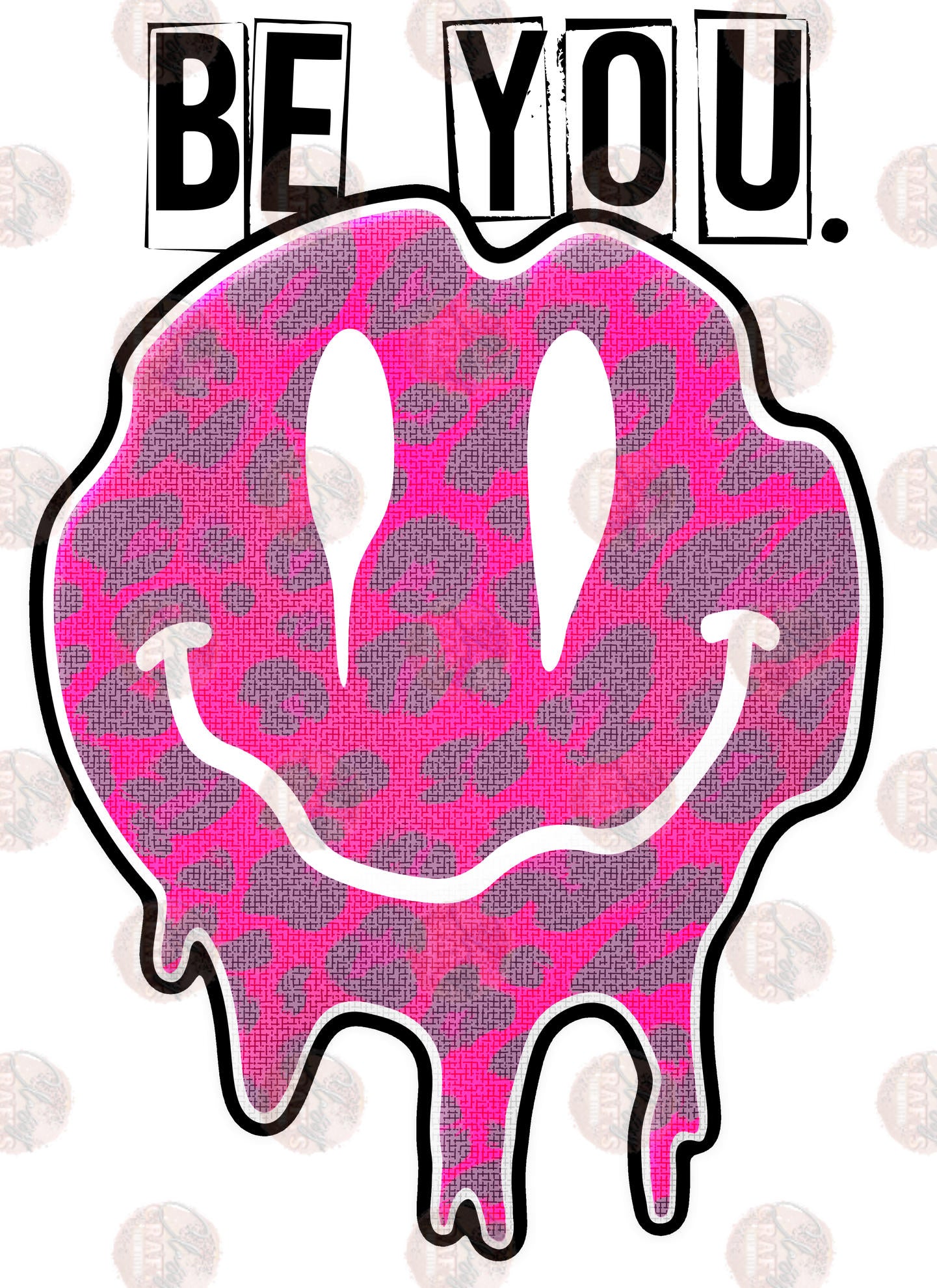 Be You Green Leopard Smiley Transfer