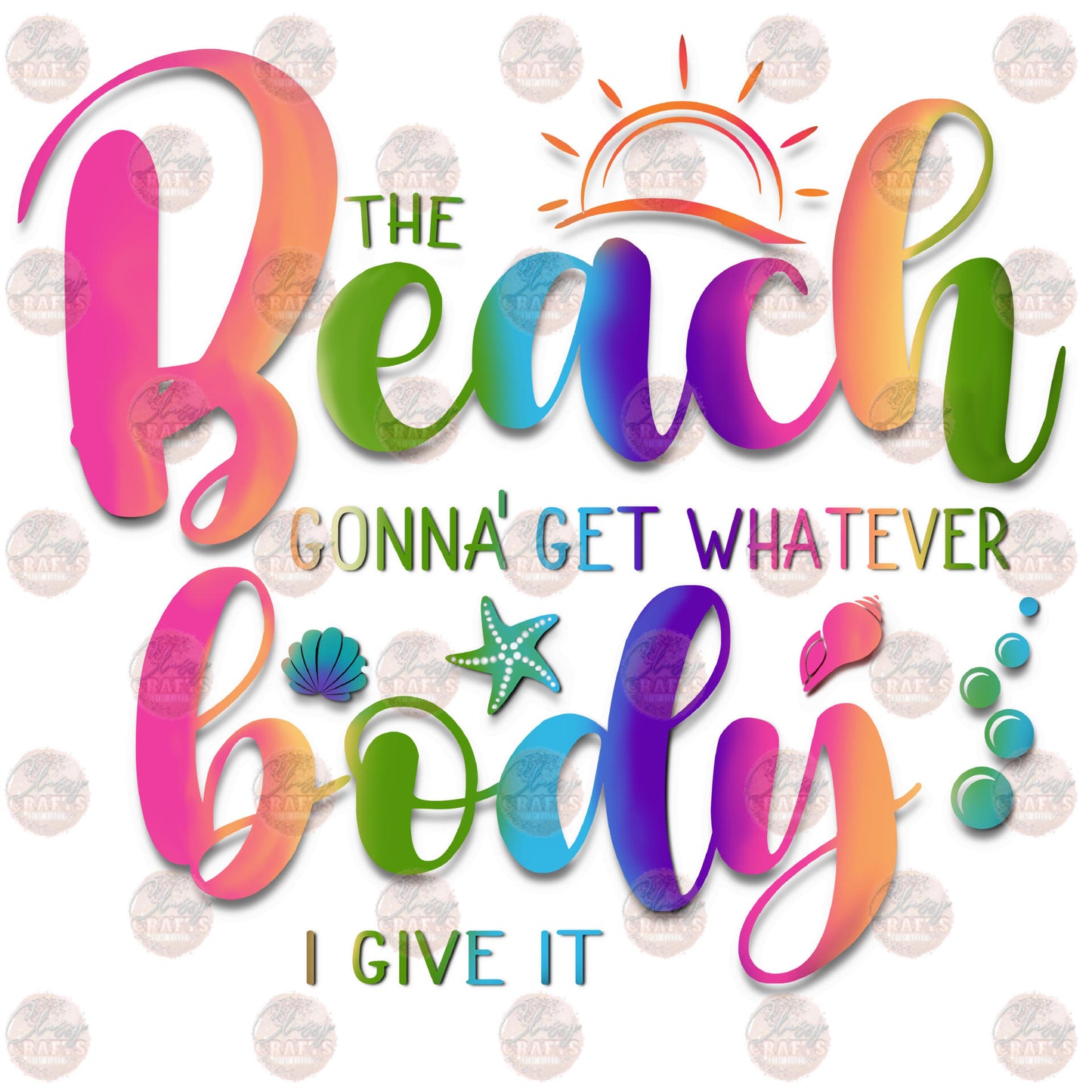 Beach Body Rainbow Transfer