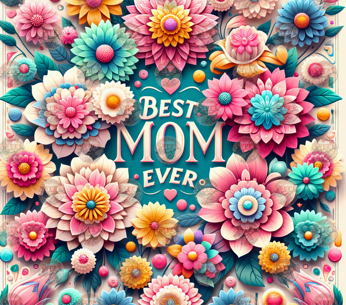 Best Mom Ever floral Tumbler Wrap
