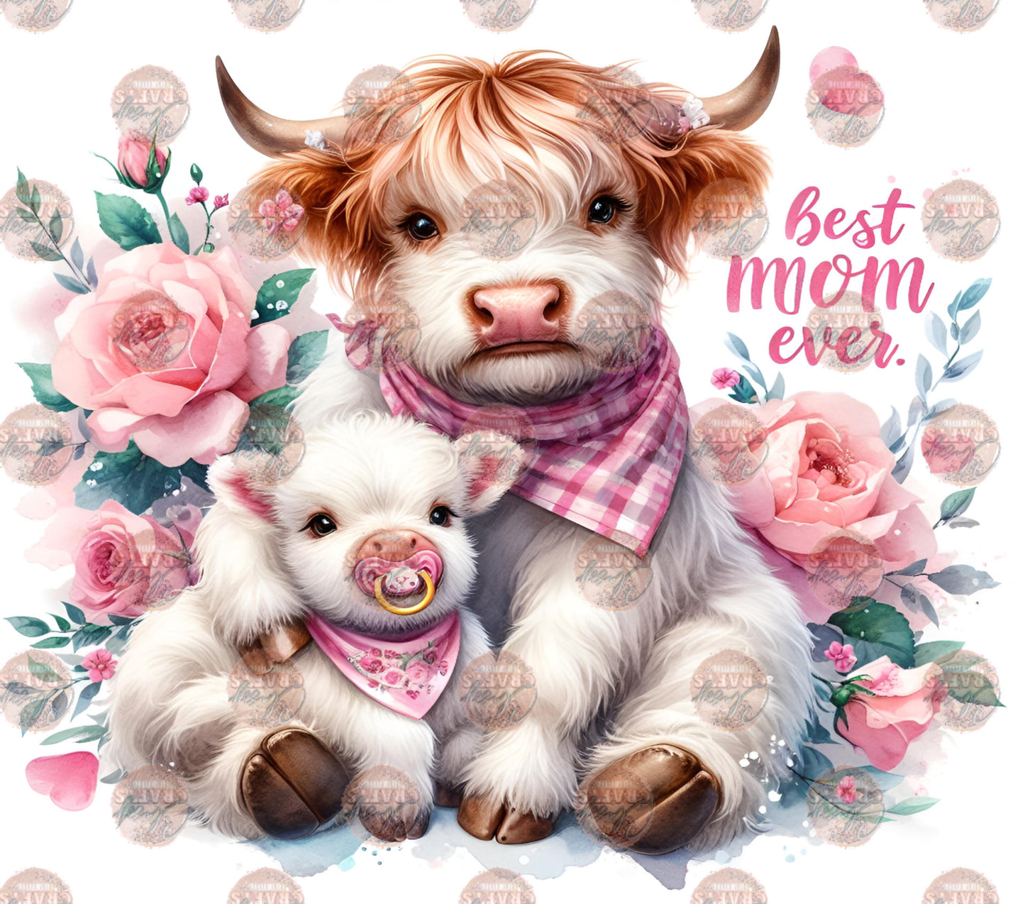 Best Mom Ever floral cows Tumbler Wrap