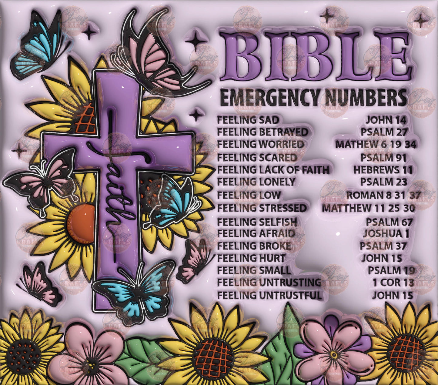 Bible Emergency Numbers Tumbler Wrap