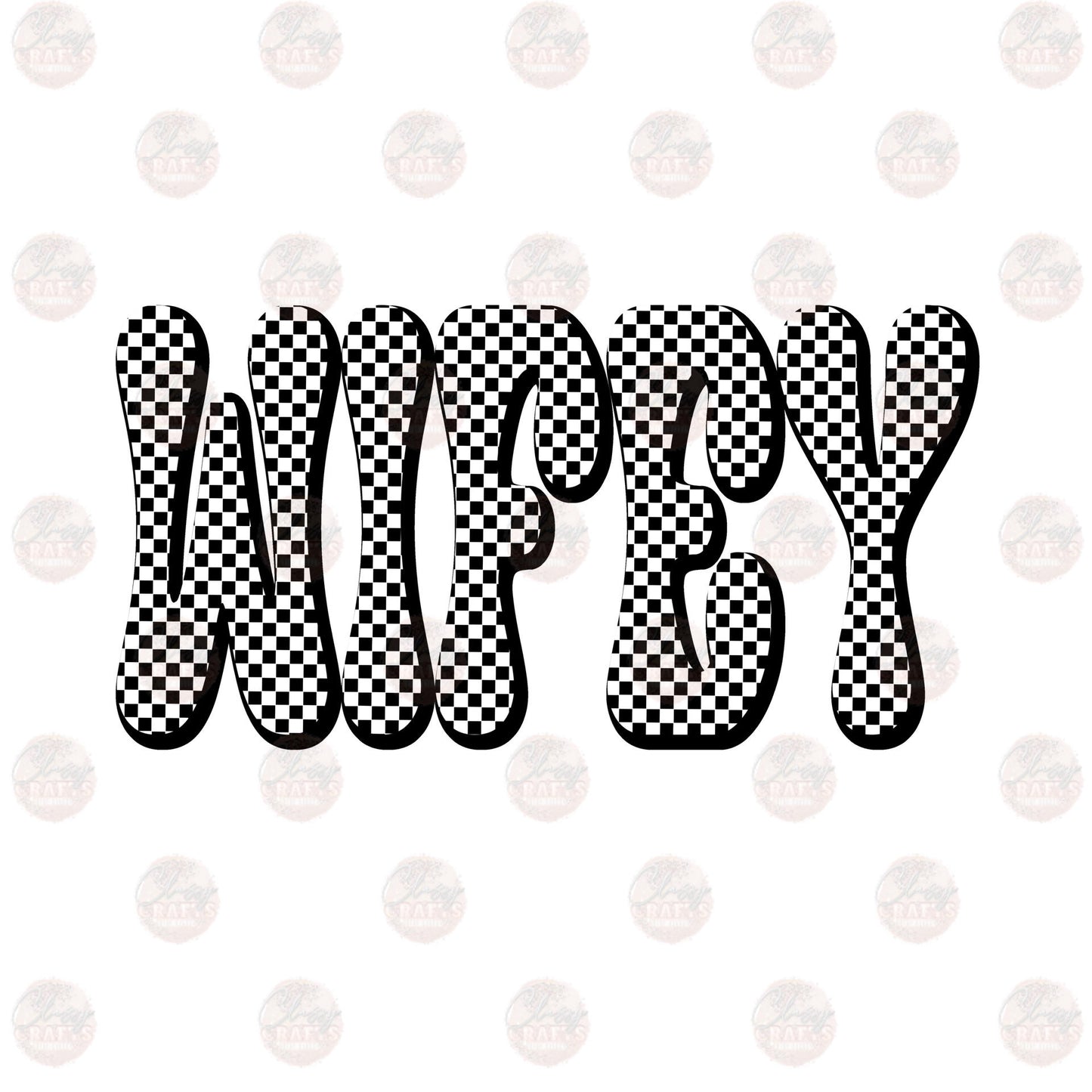 Black Checkered Wifey - Sublimation Transfers