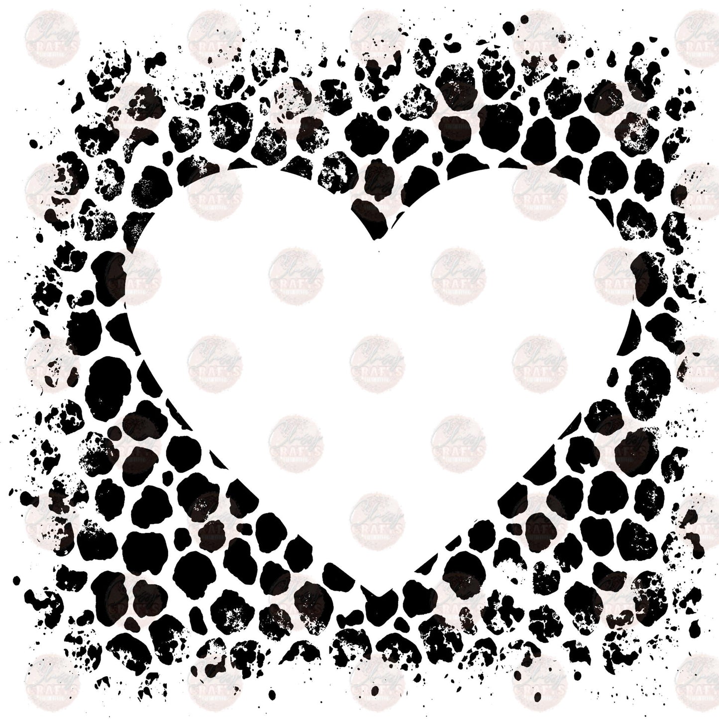 Black Leopard Heart Transfer