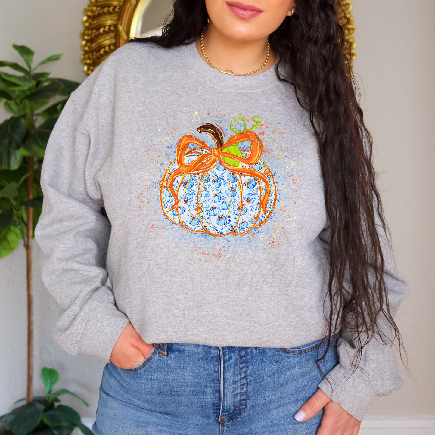 Blue Pumpkin Splat Transfer