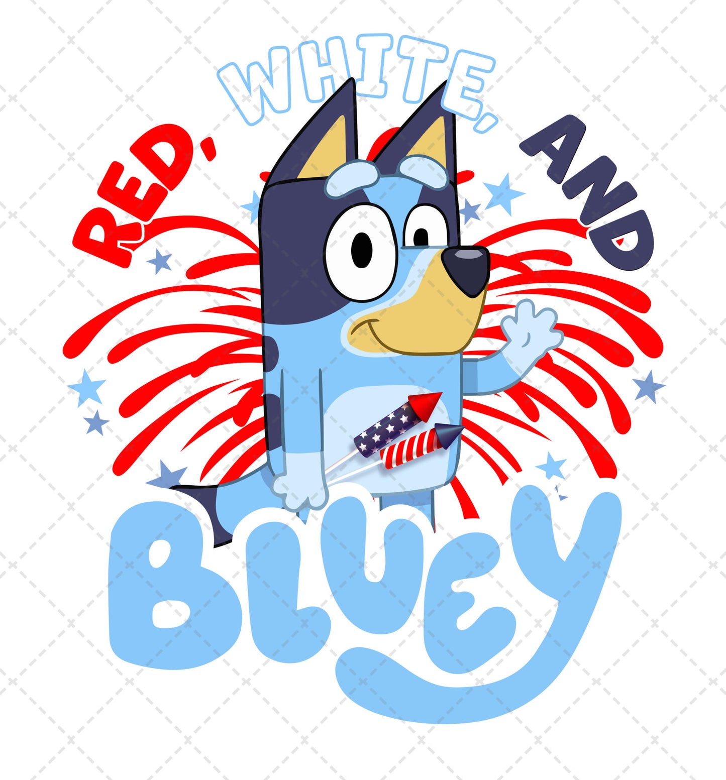 Blue Pup Fireworks Transfer